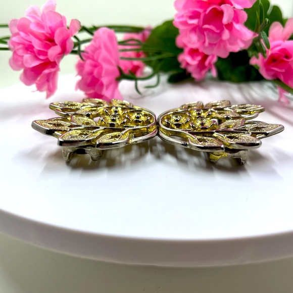 Made in Italy Signed & Serialized Vintage Floral Design Art Nouveau Belt Buckle - Picture 3 of 7